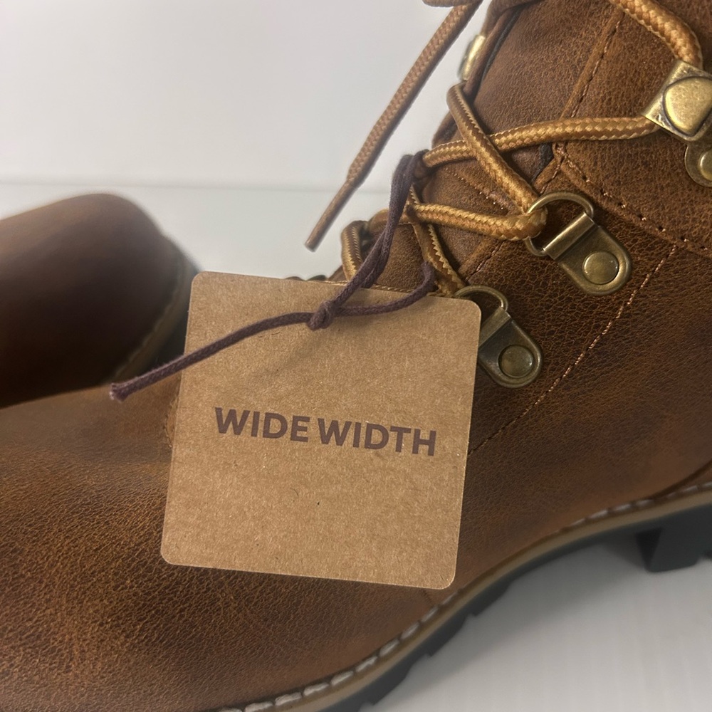 🥾Cliffs by WHITE MOUNTAIN NWT “Pathfield” Tan/Brown Lace-Up Ankle Boots/WIDE 🥾 - Picture 8 of 11